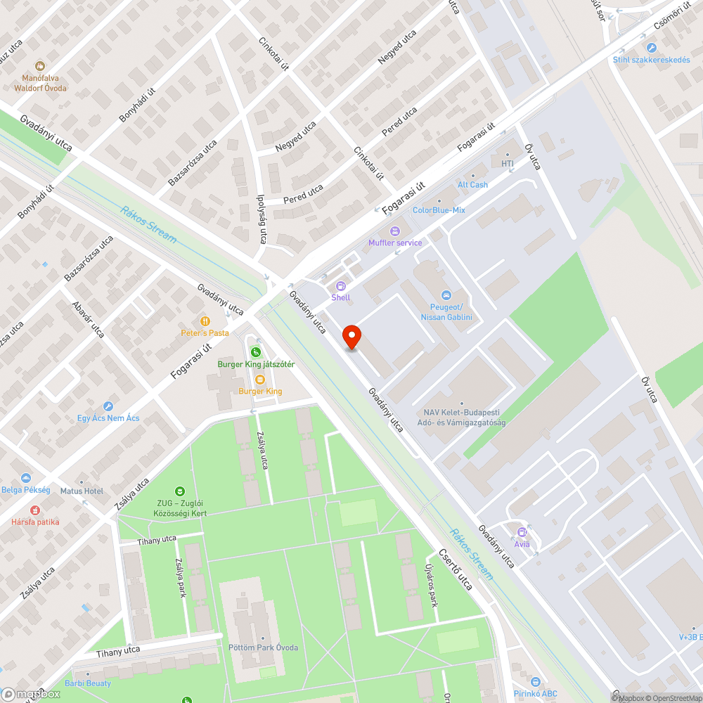 Parkolóhelyet foglaló elhagyott teherautó bejelentés helye