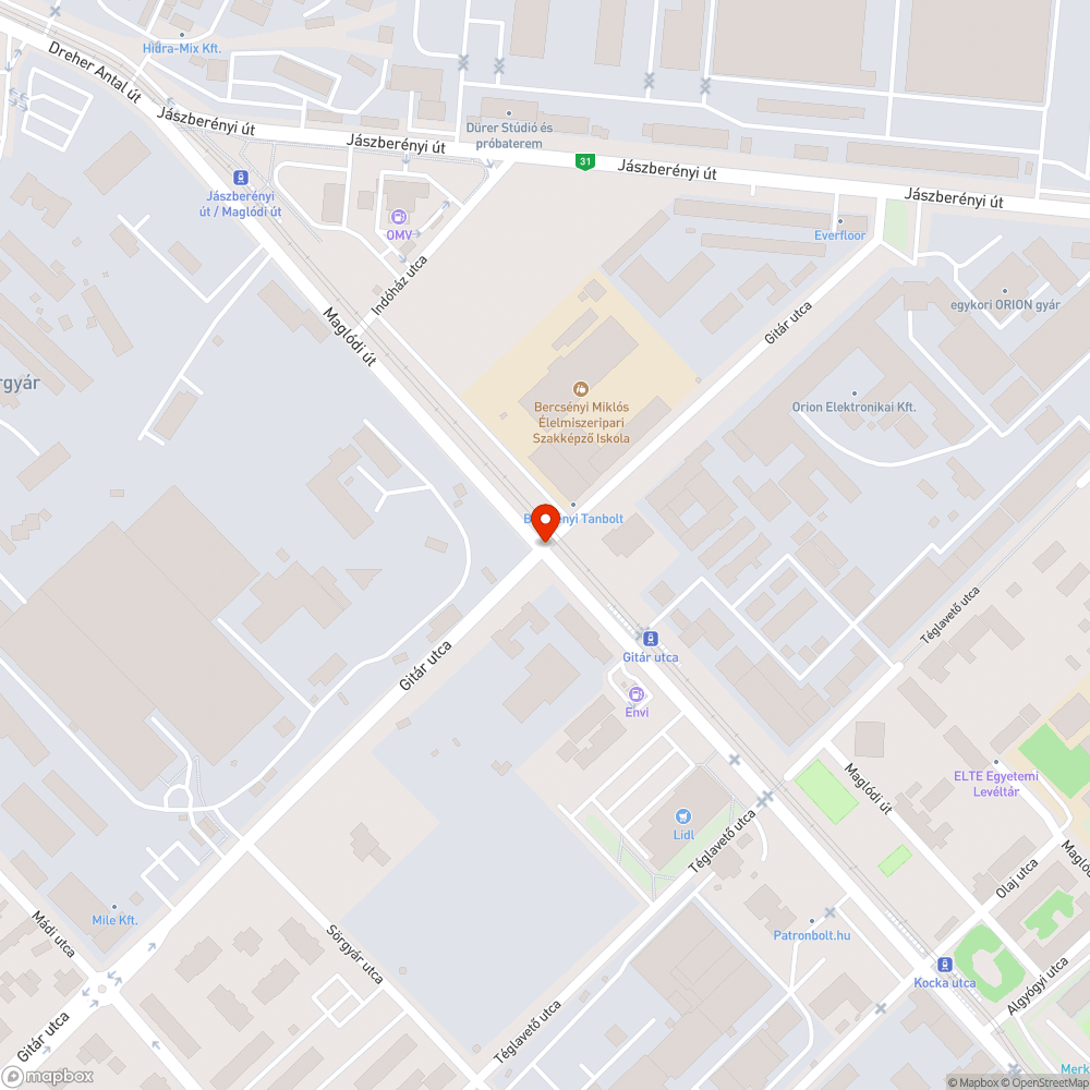 Kátyú a kereszteződésben bejelentés helye