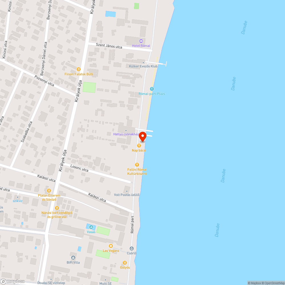 Hiányzó kukák a Római-parton bejelentés helye