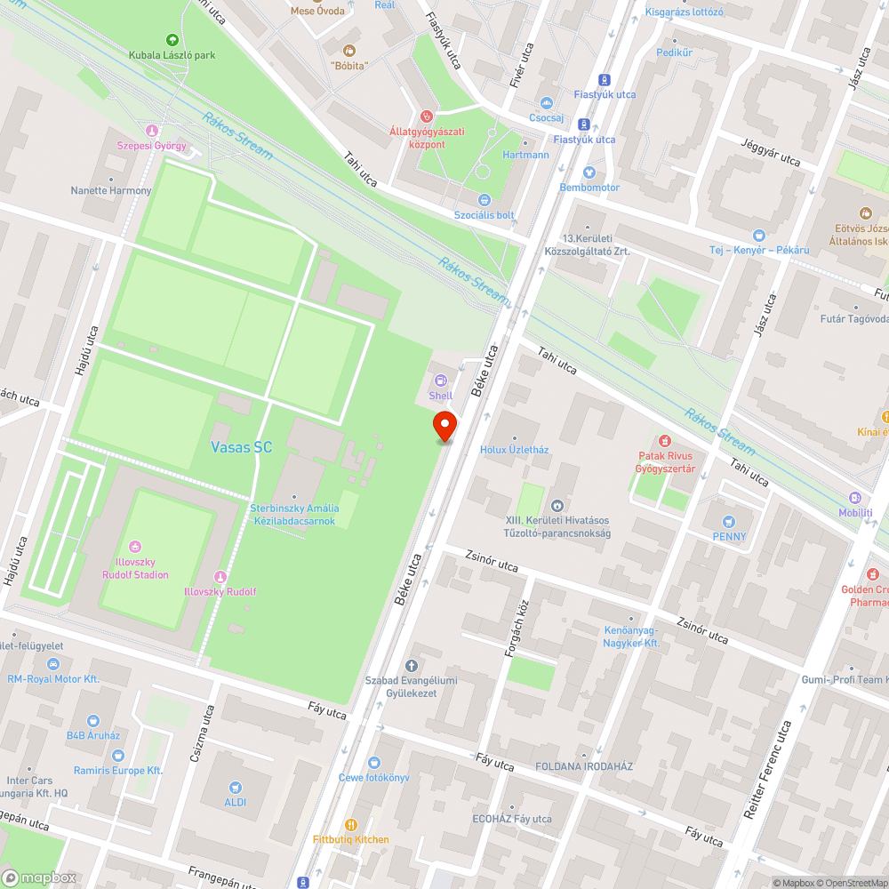 Hiányzó fa - Béke u. bejelentés helye