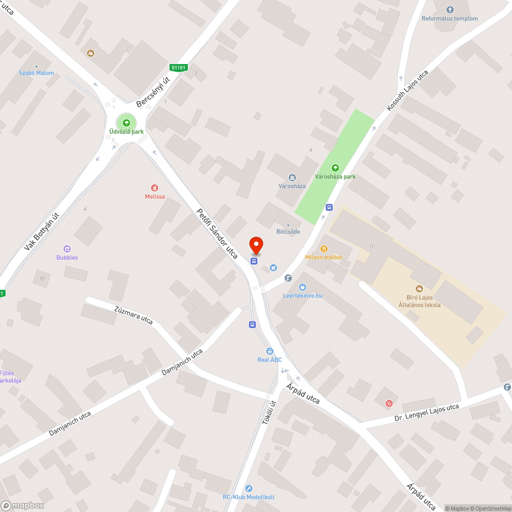 Szemét a buszmegállóban bejelentés helye