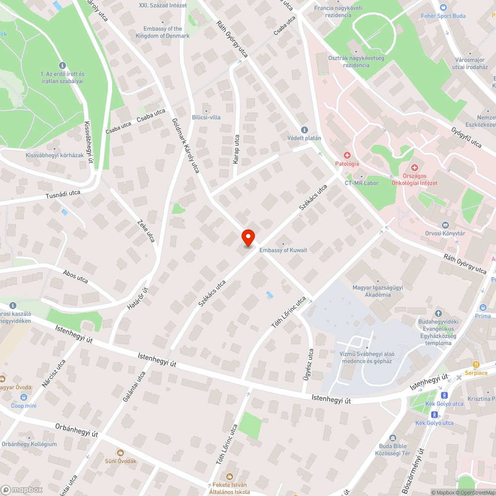 Kátyúsor bejelentés helye