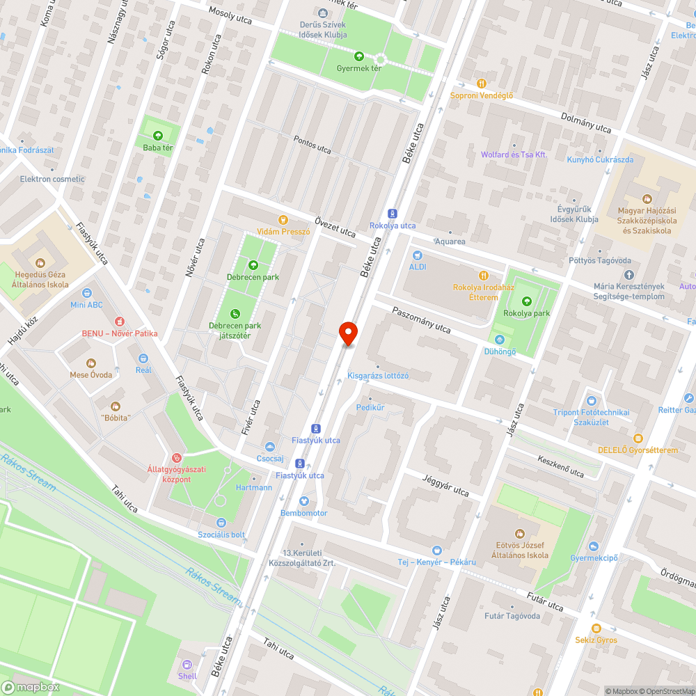 Kiszáradt fa bejelentés helye