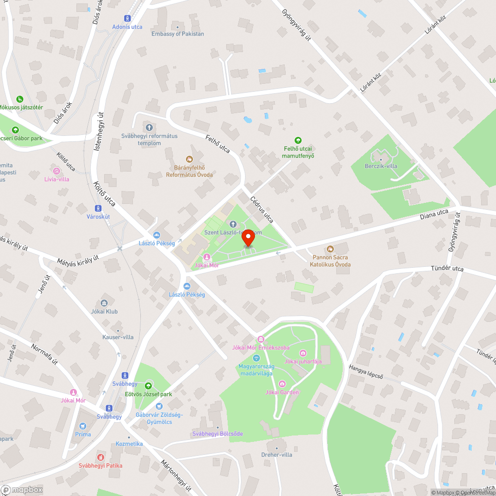 Szobor egy eleme levált bejelentés helye