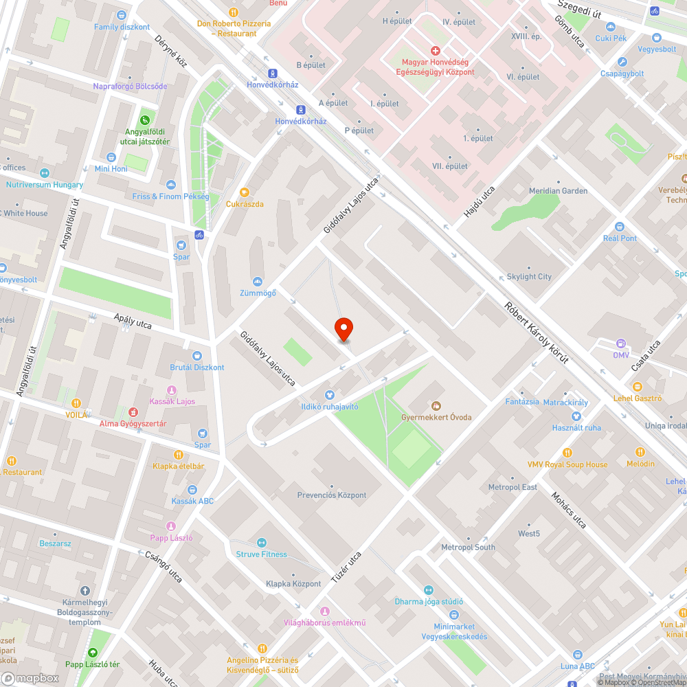 Gidófalvy utcai padkák bejelentés helye