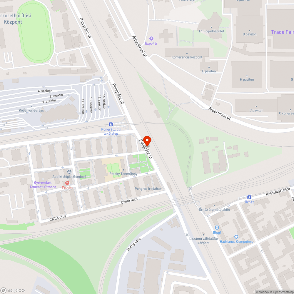 Pongrácz út gyalogos jelzőlámpa bejelentés helye