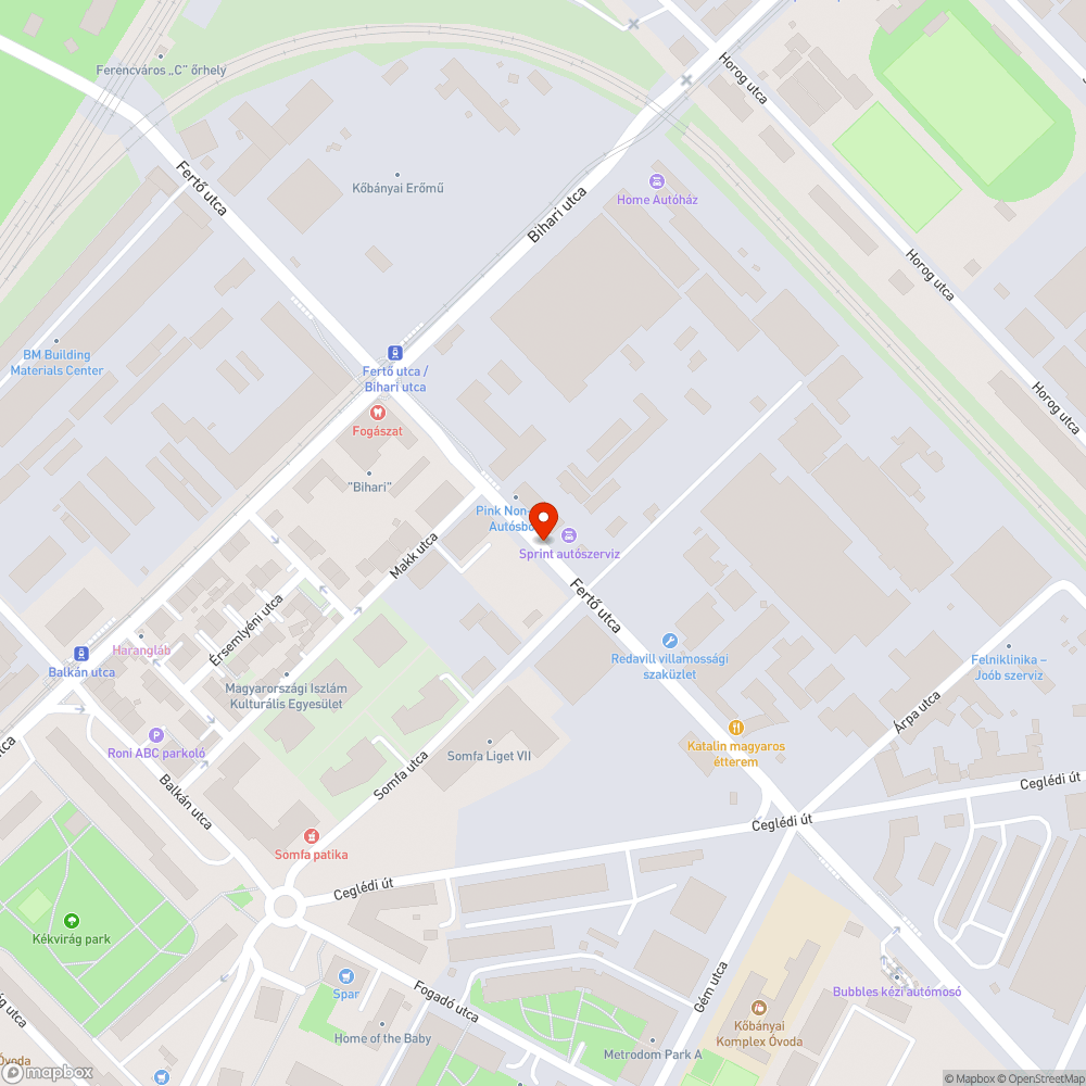 Autóroncs bejelentés helye