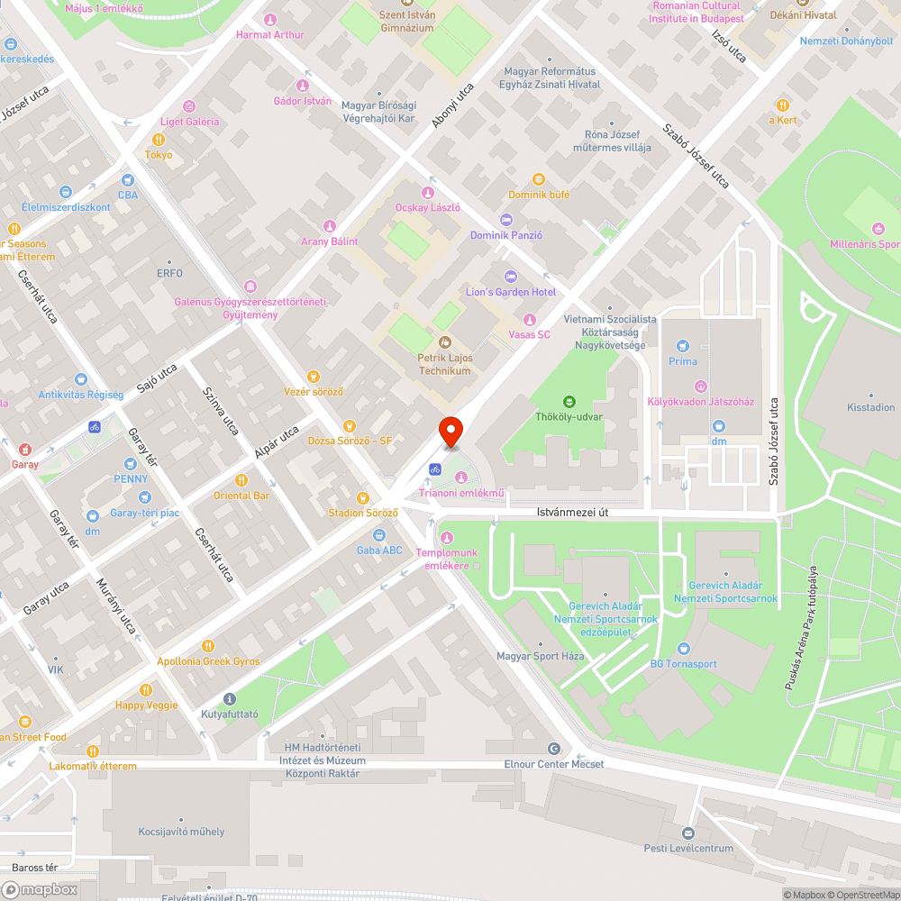 Reiner Frigyes park parkolás bejelentés helye