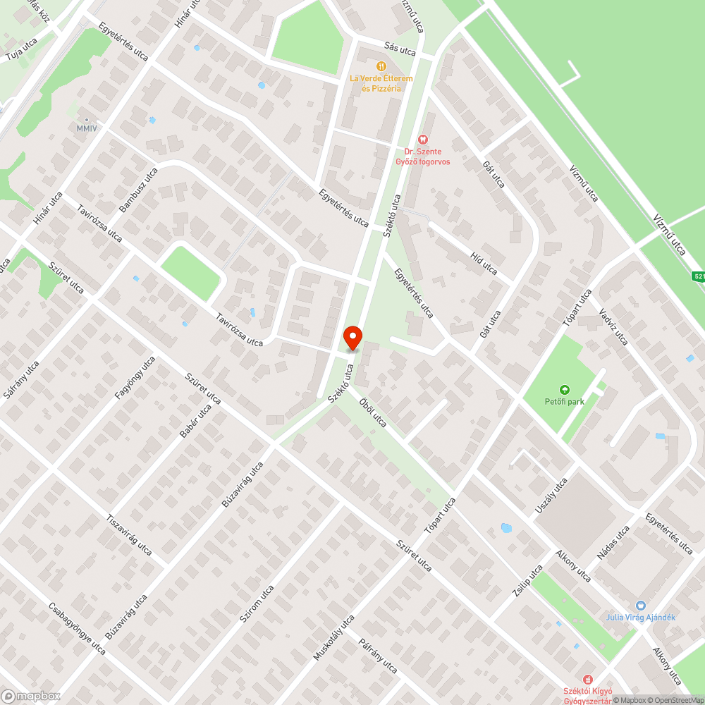 Kátyú az úton bejelentés helye