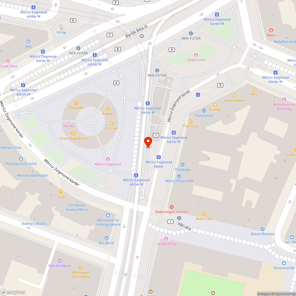 Móricz Zsigmond körtéri kaspó bejelentés helye