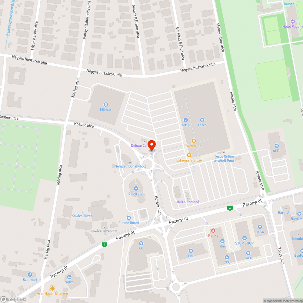 Úthiba bejelentés helye