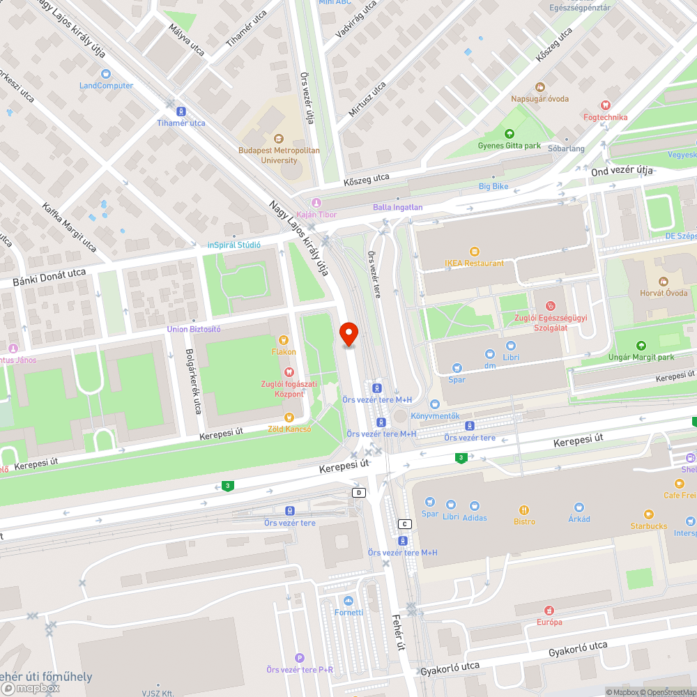 Megsüllyedt csatornarács bejelentés helye