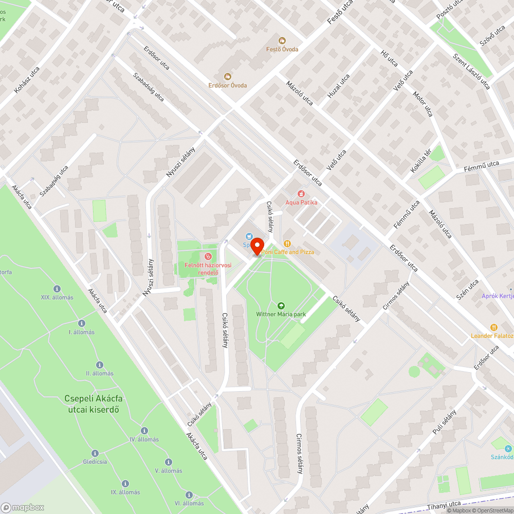 Szemét a Wittner Mária parkban bejelentés helye