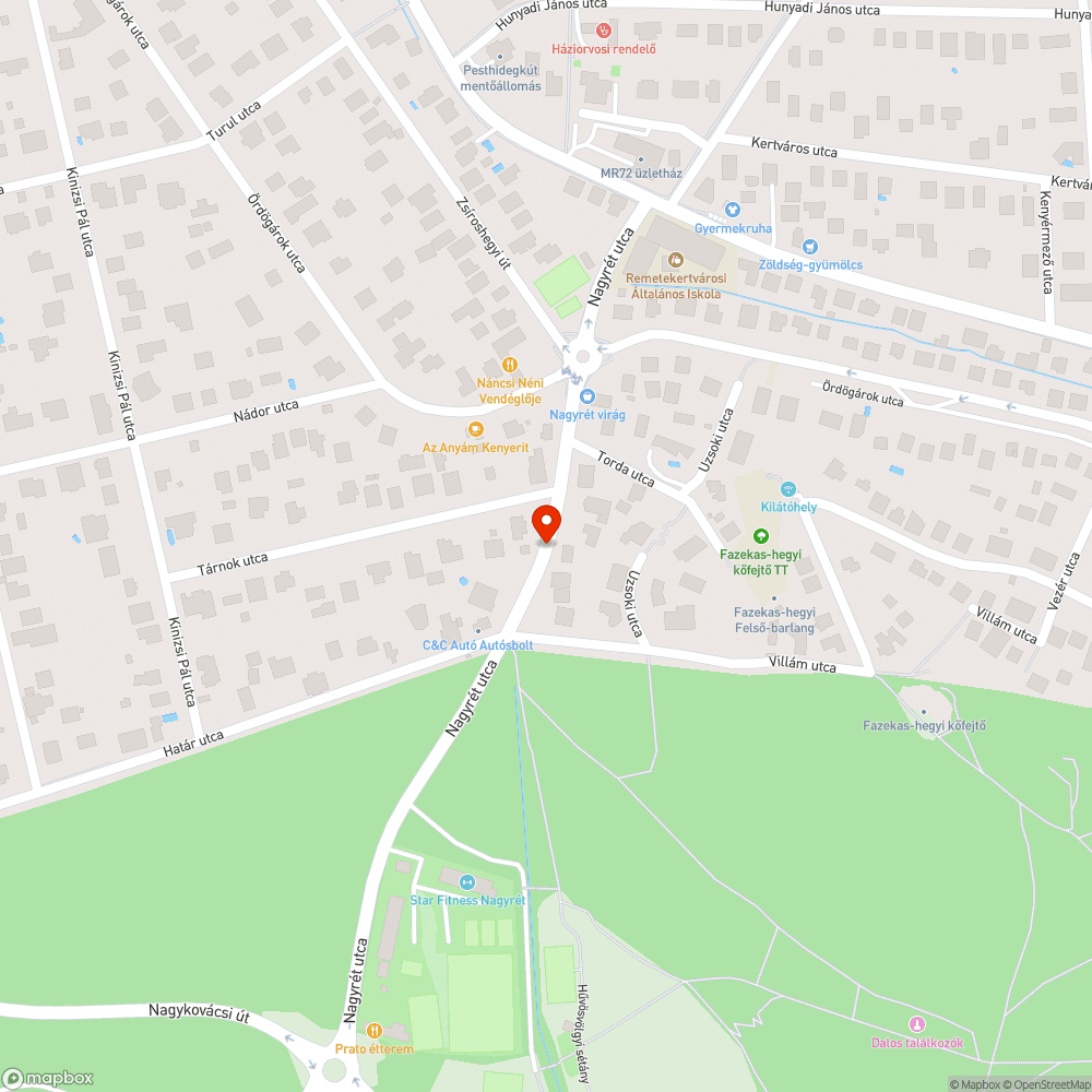 Nagyrét útszakasz bejelentés helye