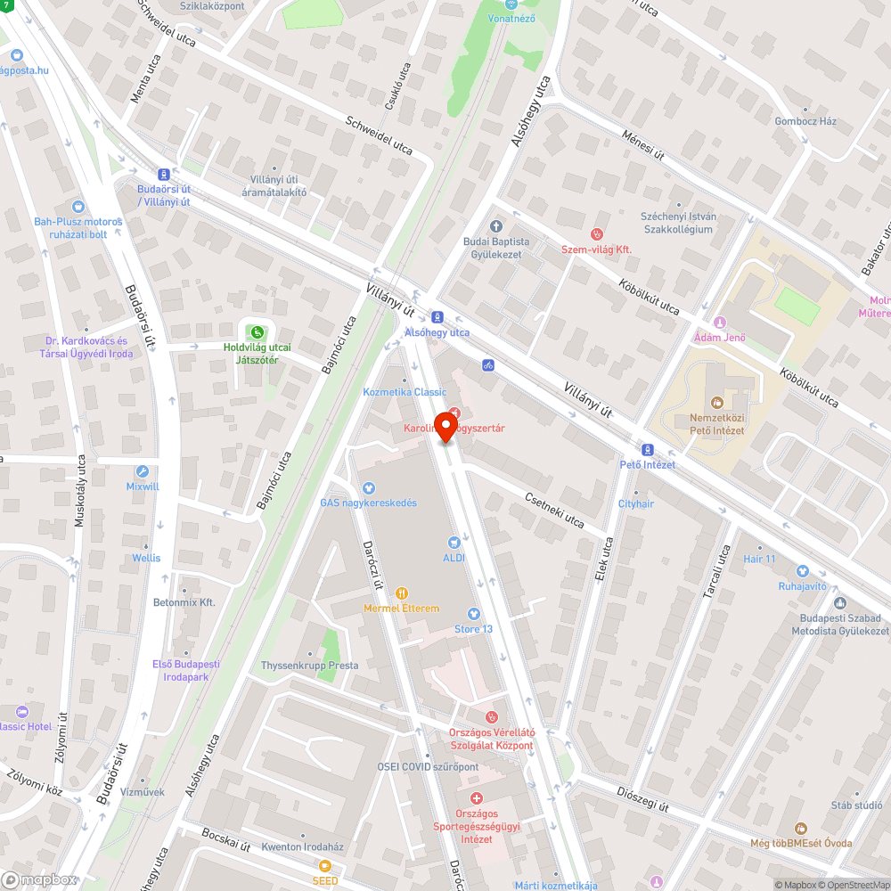 Kiszakadt poller - Karolina u. bejelentés helye