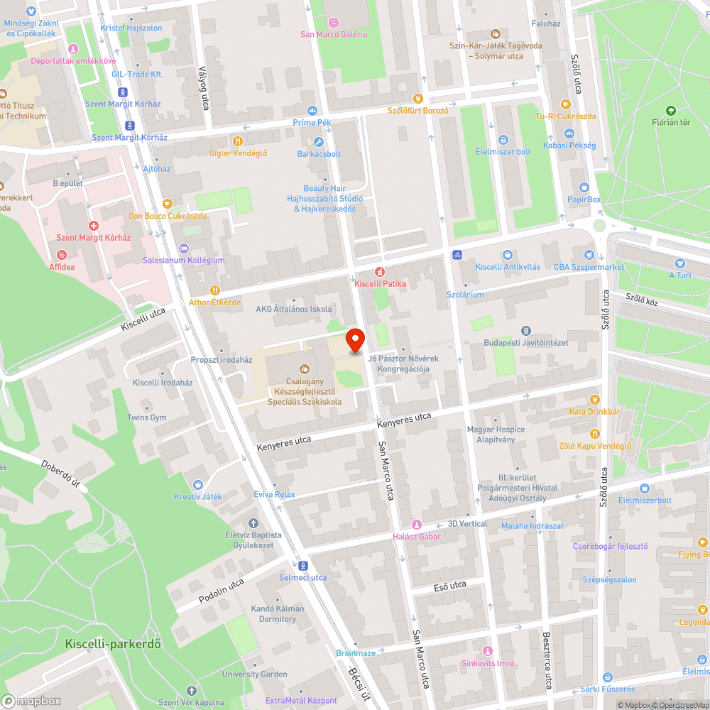 Nem látható rokkant parkolóhelyek - San Marco u. bejelentés helye