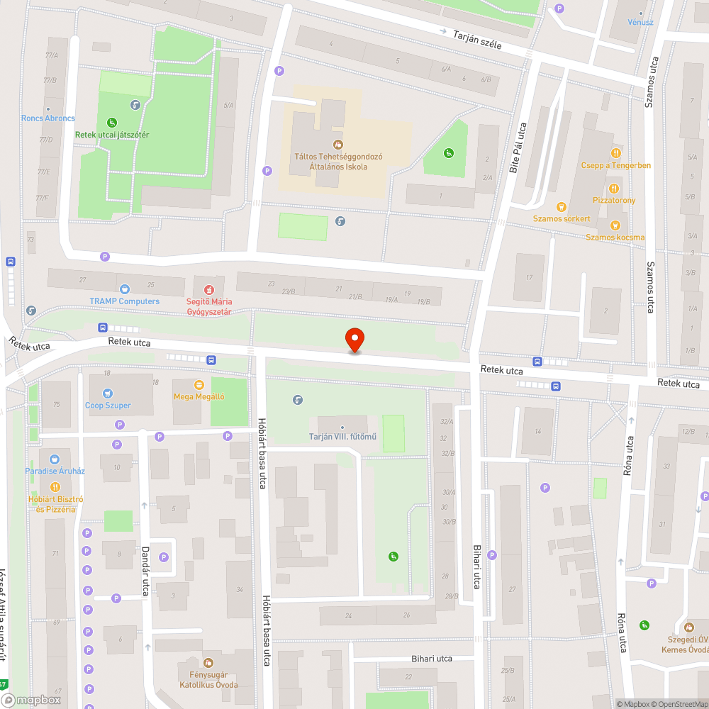 Törött pad bejelentés helye