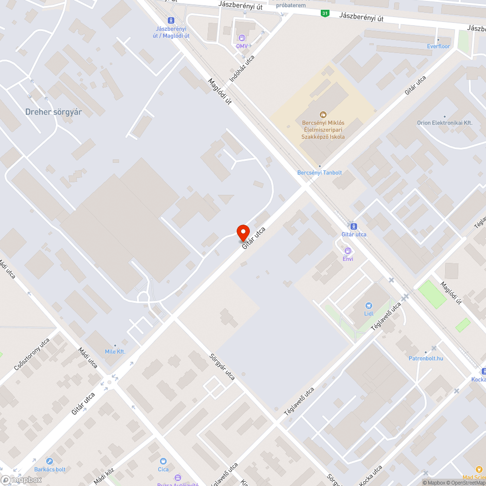 Szemét a Gitár utcán bejelentés helye