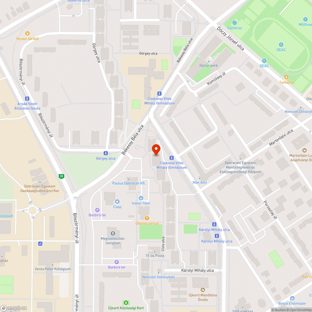 Kátyúk bejelentés helye