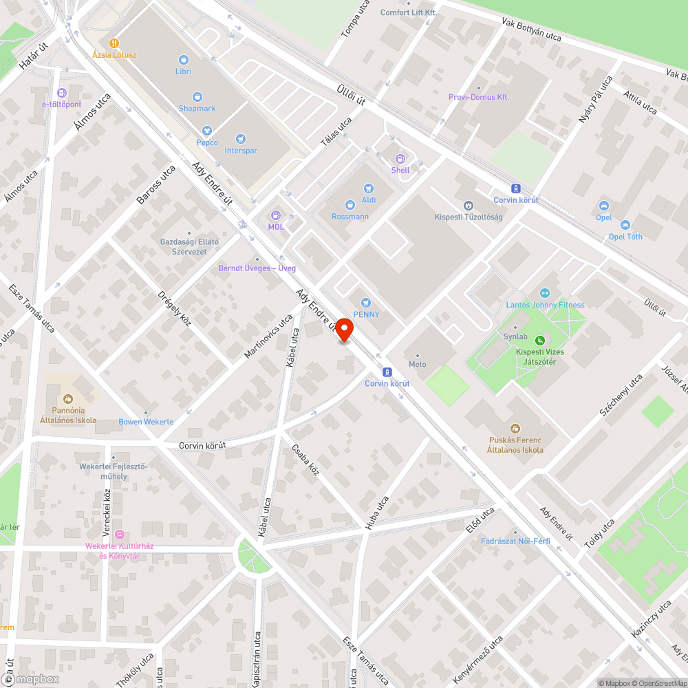 Megdőlt tábla bejelentés helye