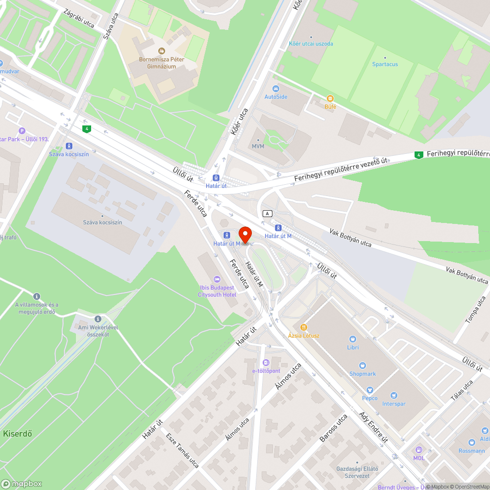 Határ út buszvég világítás - Határ bejelentés helye