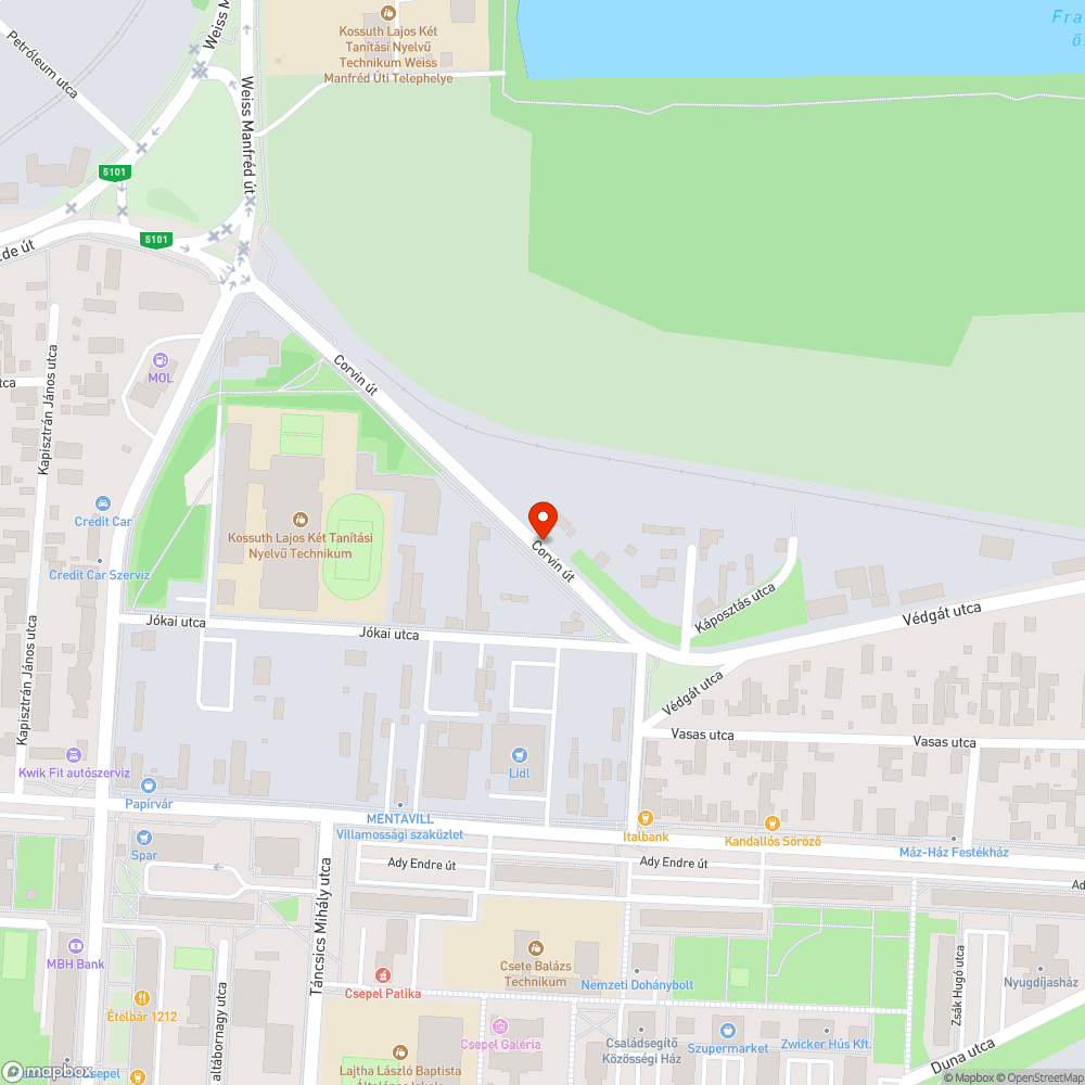 Elhagyott autó Corvin út bejelentés helye