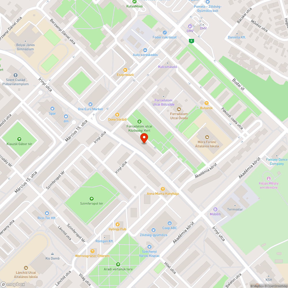 Eltömődött víznyelő bejelentés helye