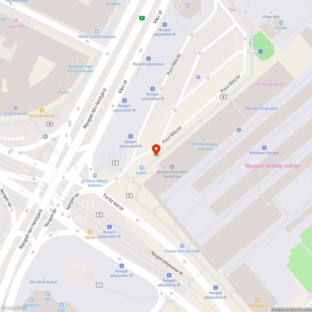 Nyugati téri aluljáró bejelentés helye