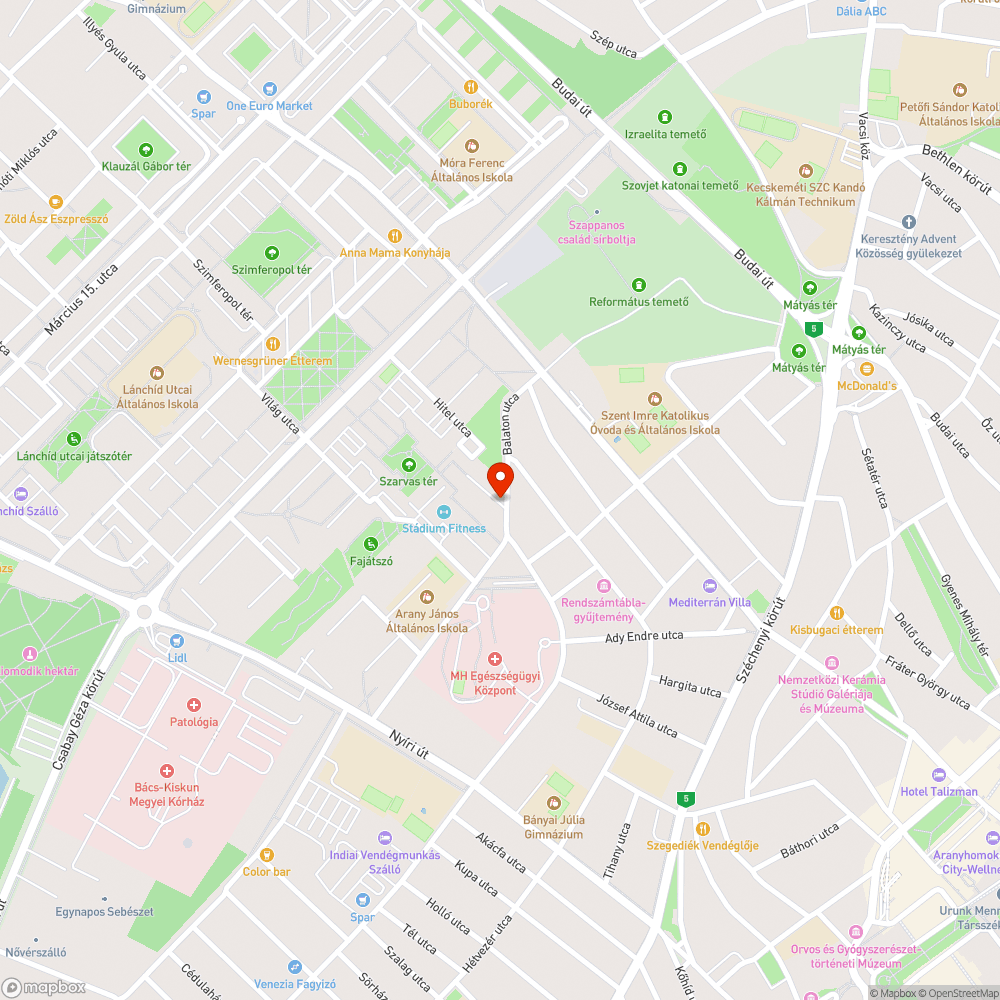 Kátyúk bejelentés helye