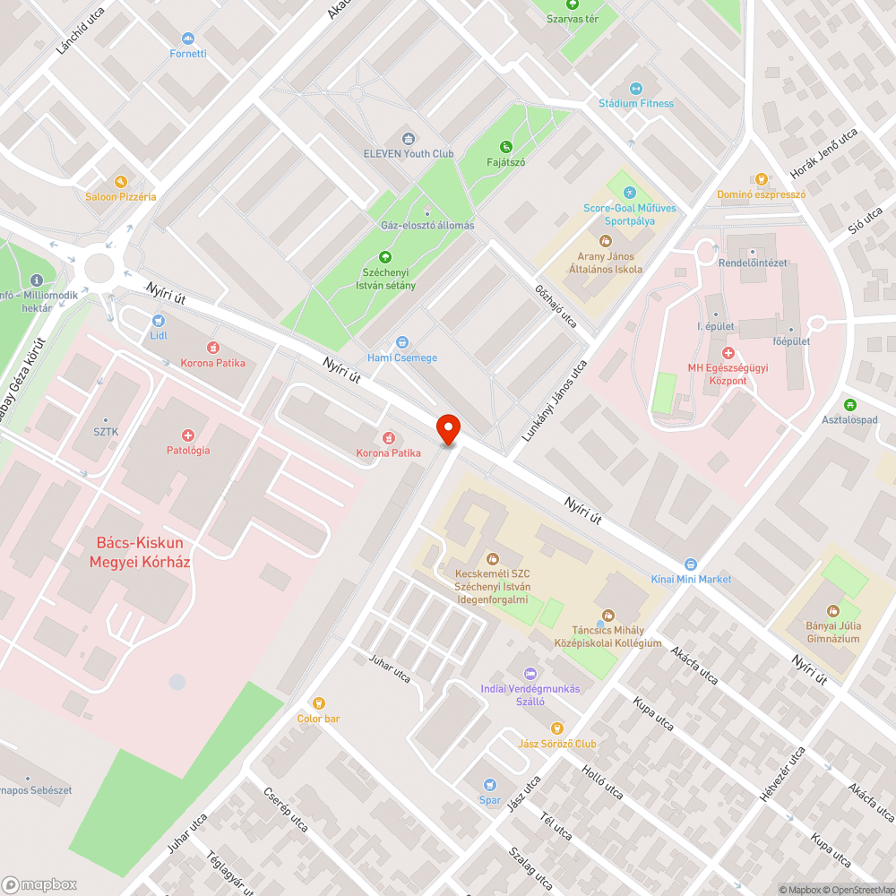 Sérült út bejelentés helye