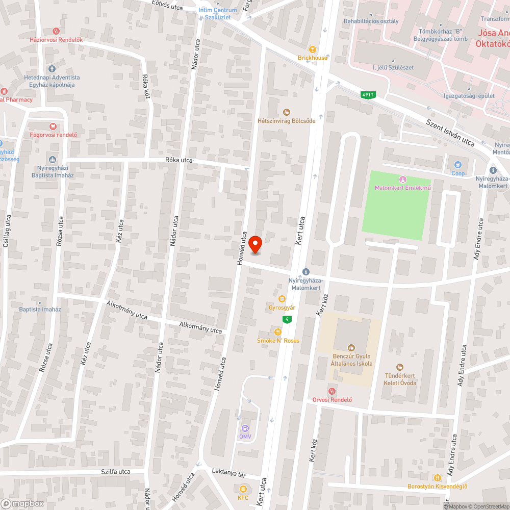 Elhagyott autó bejelentés helye