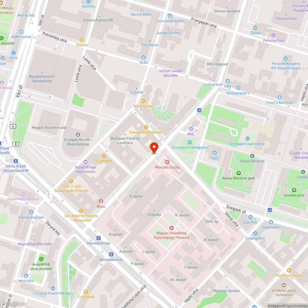 Lekopott kerékpáros átvezetés a Honvéd kórháznál bejelentés helye