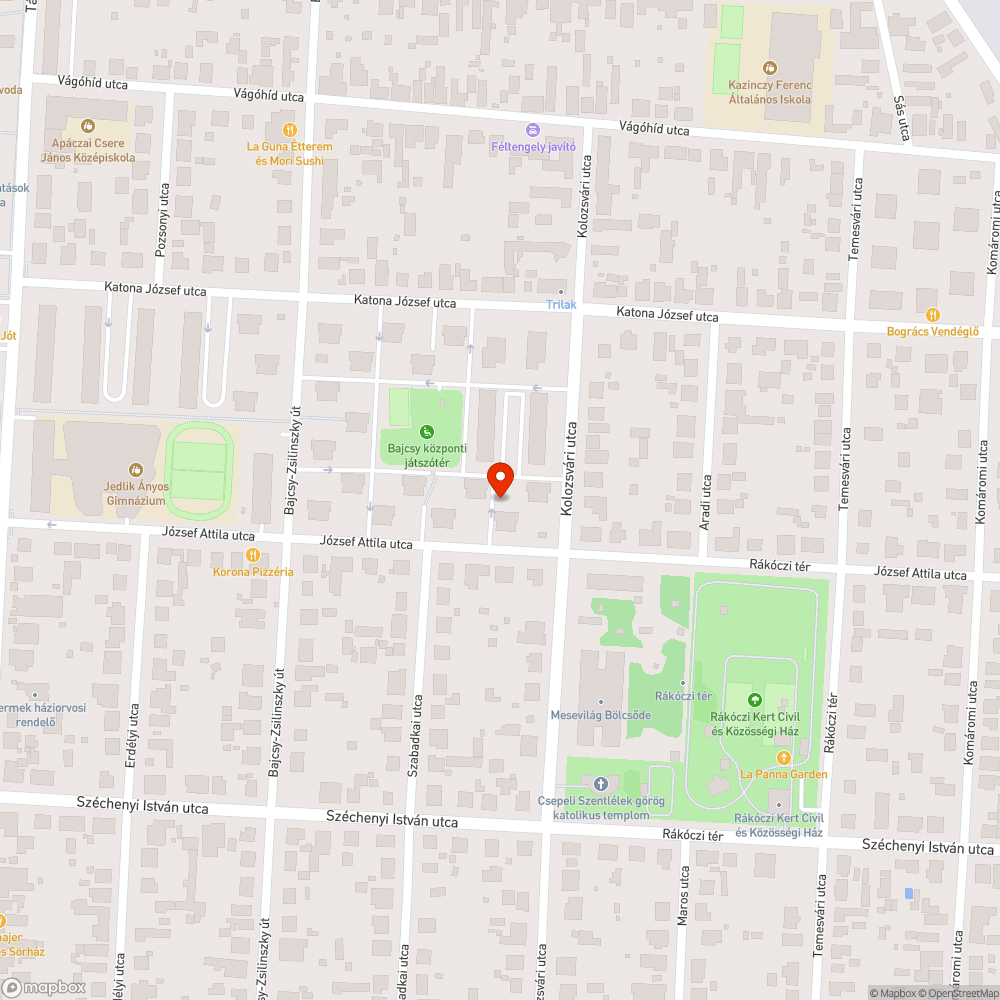 Elhagyott jármű - József A. bejelentés helye