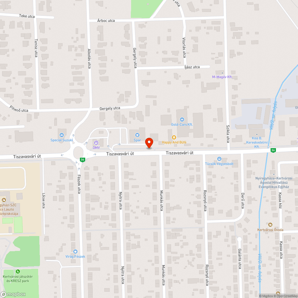 Kátyú - Tiszavasvári u. bejelentés helye