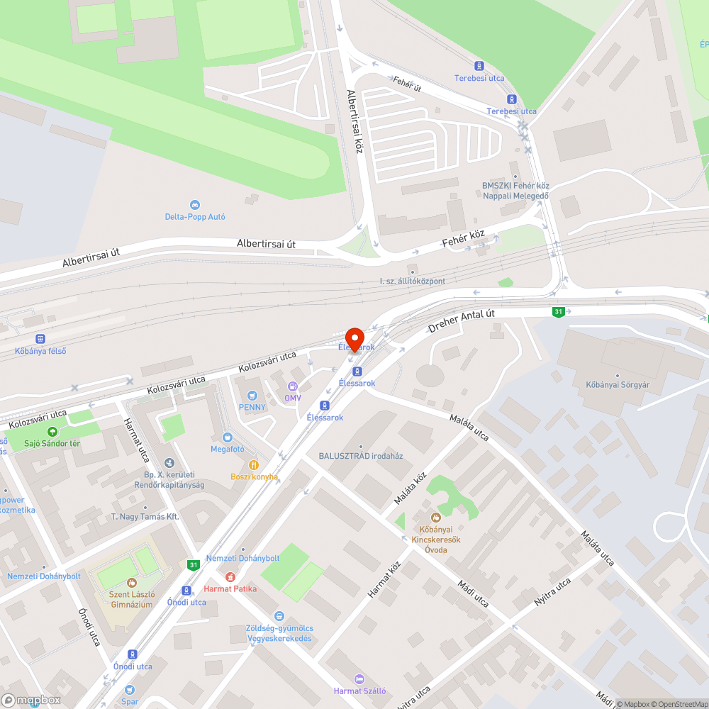 Hunyorgó reklámvilágítás végig a megállóban bejelentés helye