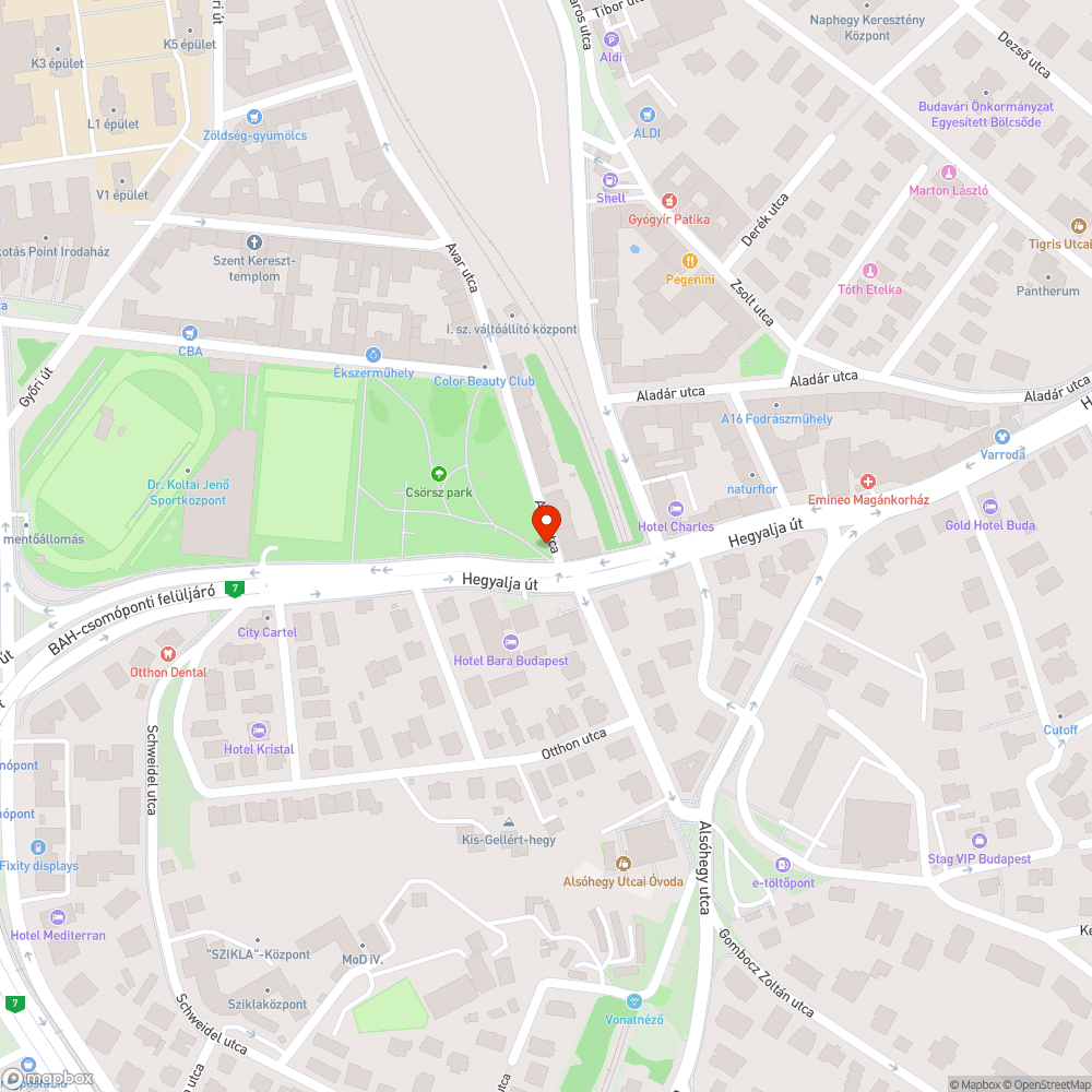 Aknafedlapban mozgó térkő bejelentés helye