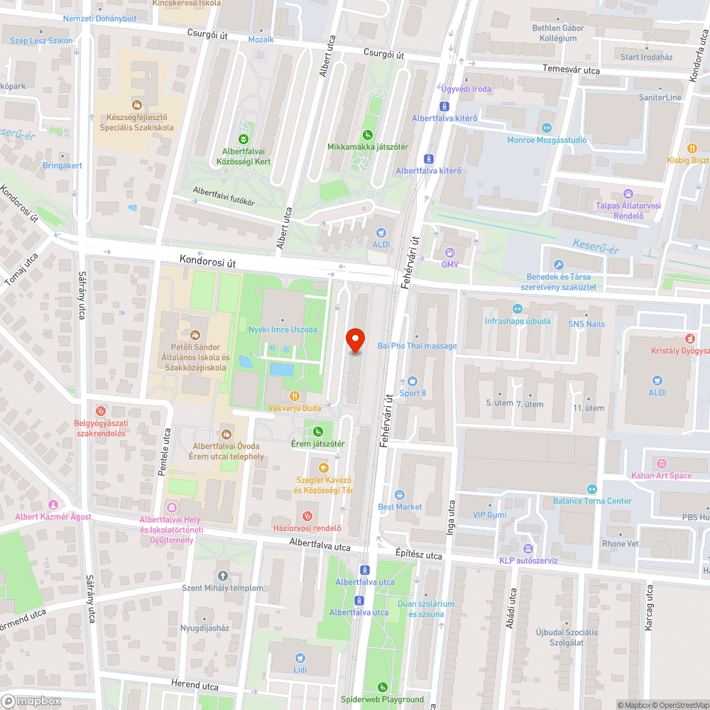 Kiszáradt akácfák bejelentés helye