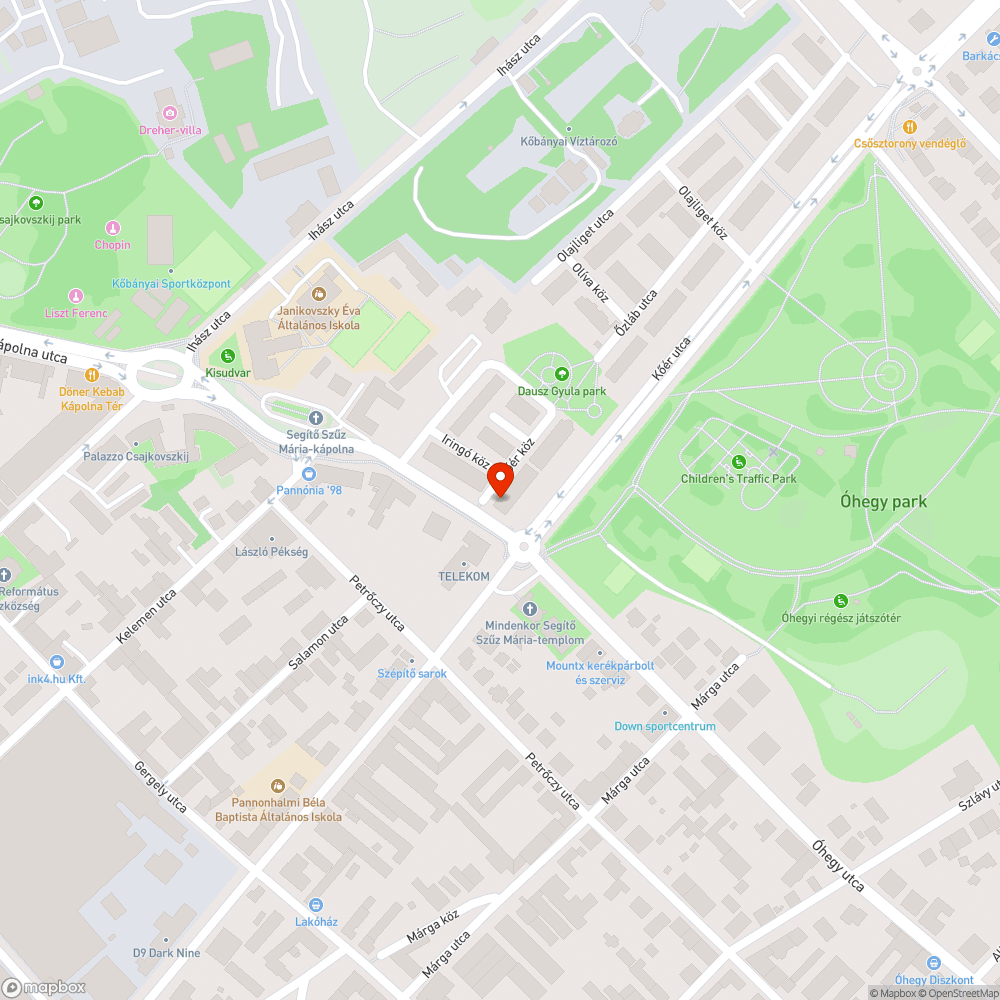 Hiányzó utcai világosító test bejelentés helye