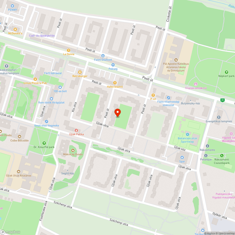 Pad bejelentés helye