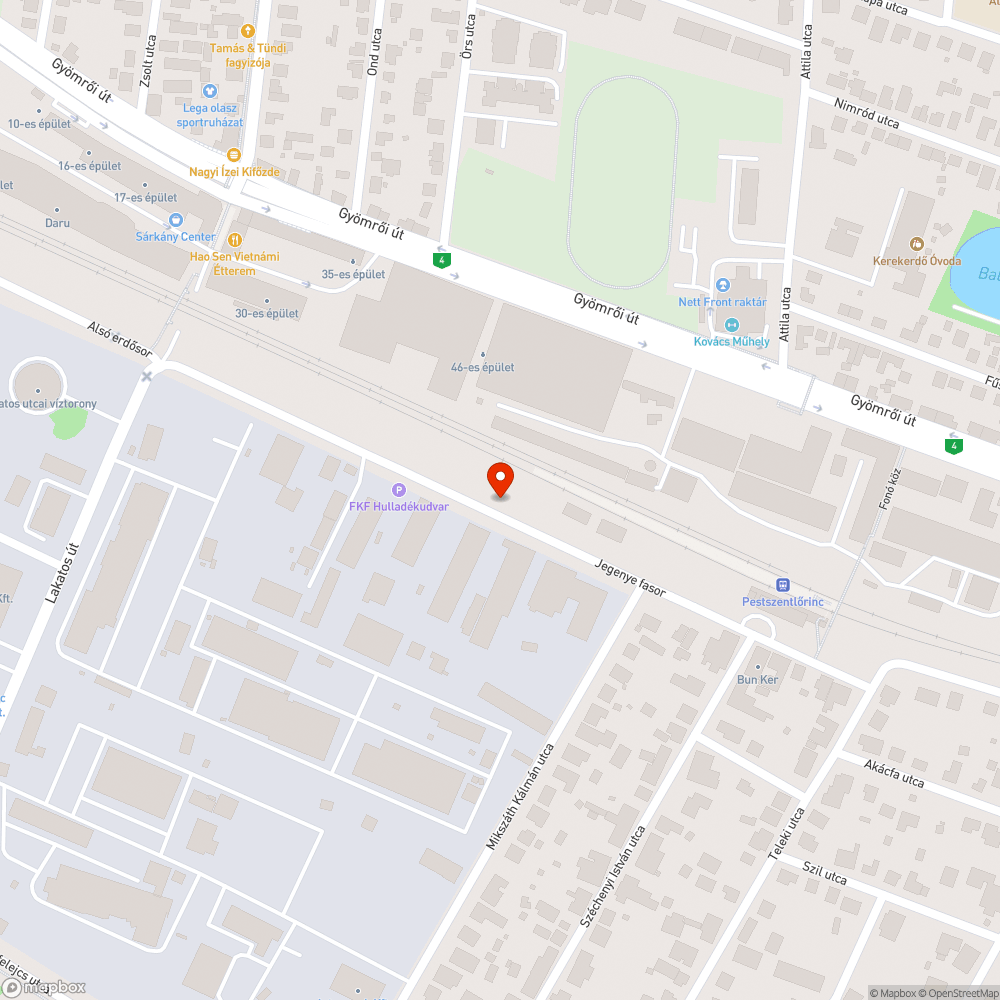 Elhagyott autók bejelentés helye