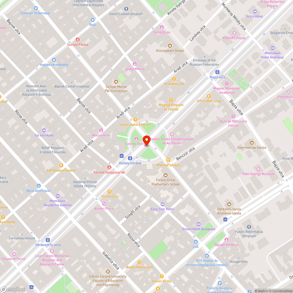 Járdán parkolás (Kodály körönd 2) bejelentés helye