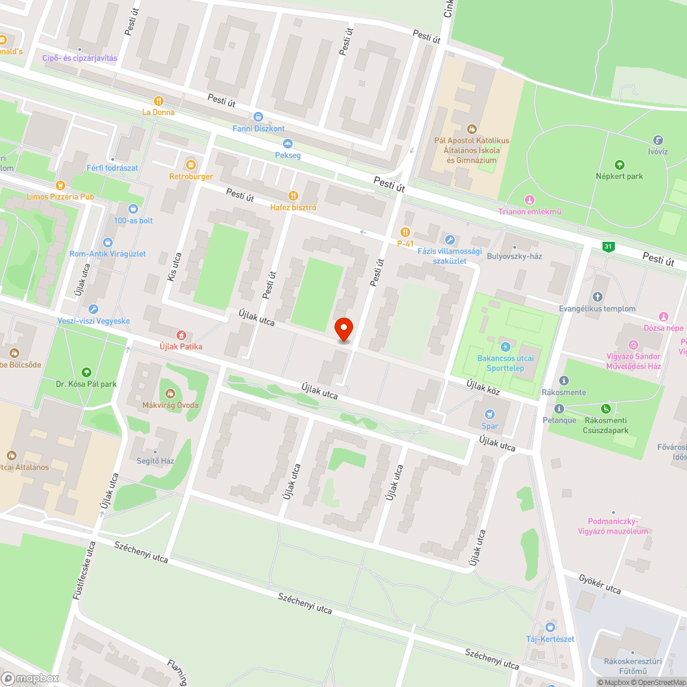 Kátyú bejelentés helye