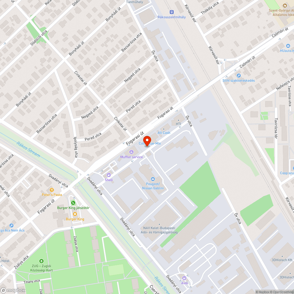 Elhagyott autó bejelentés helye