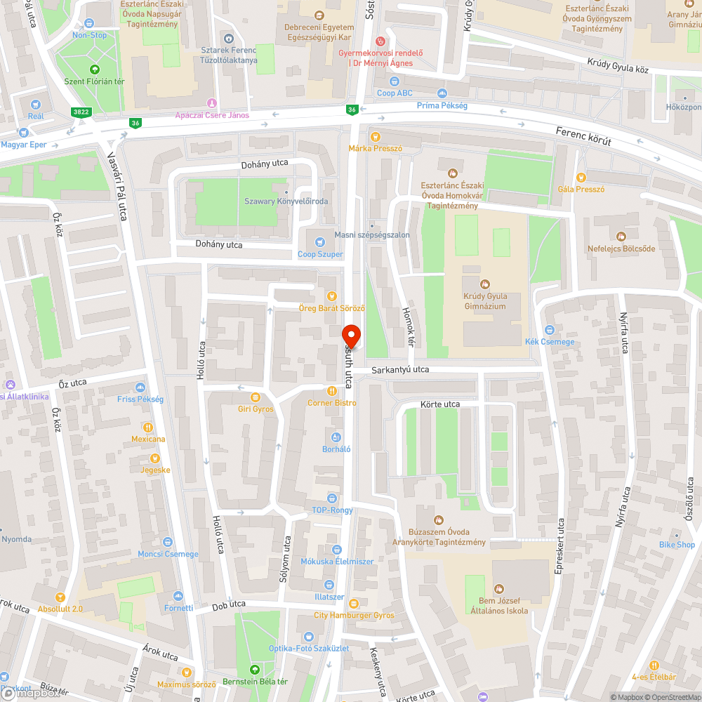 Úthiba bejelentés helye