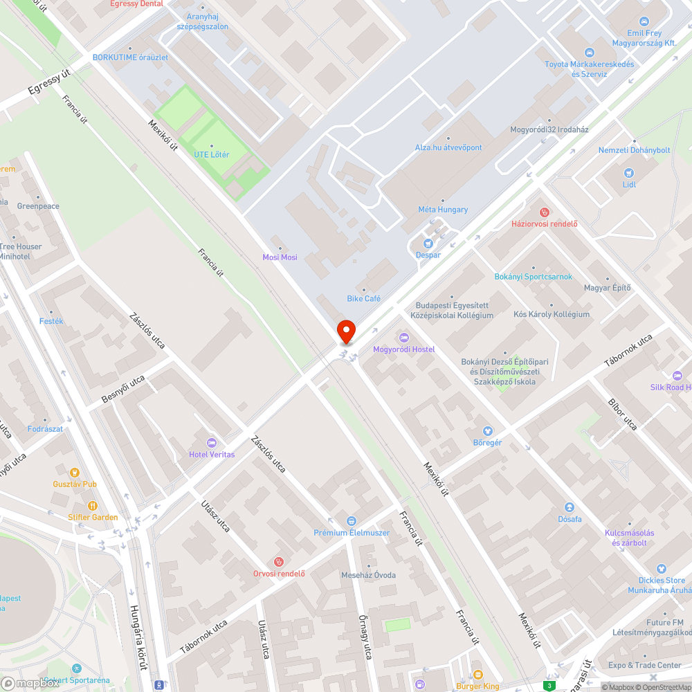 Sötét kereszteződés a Mogyoródin bejelentés helye