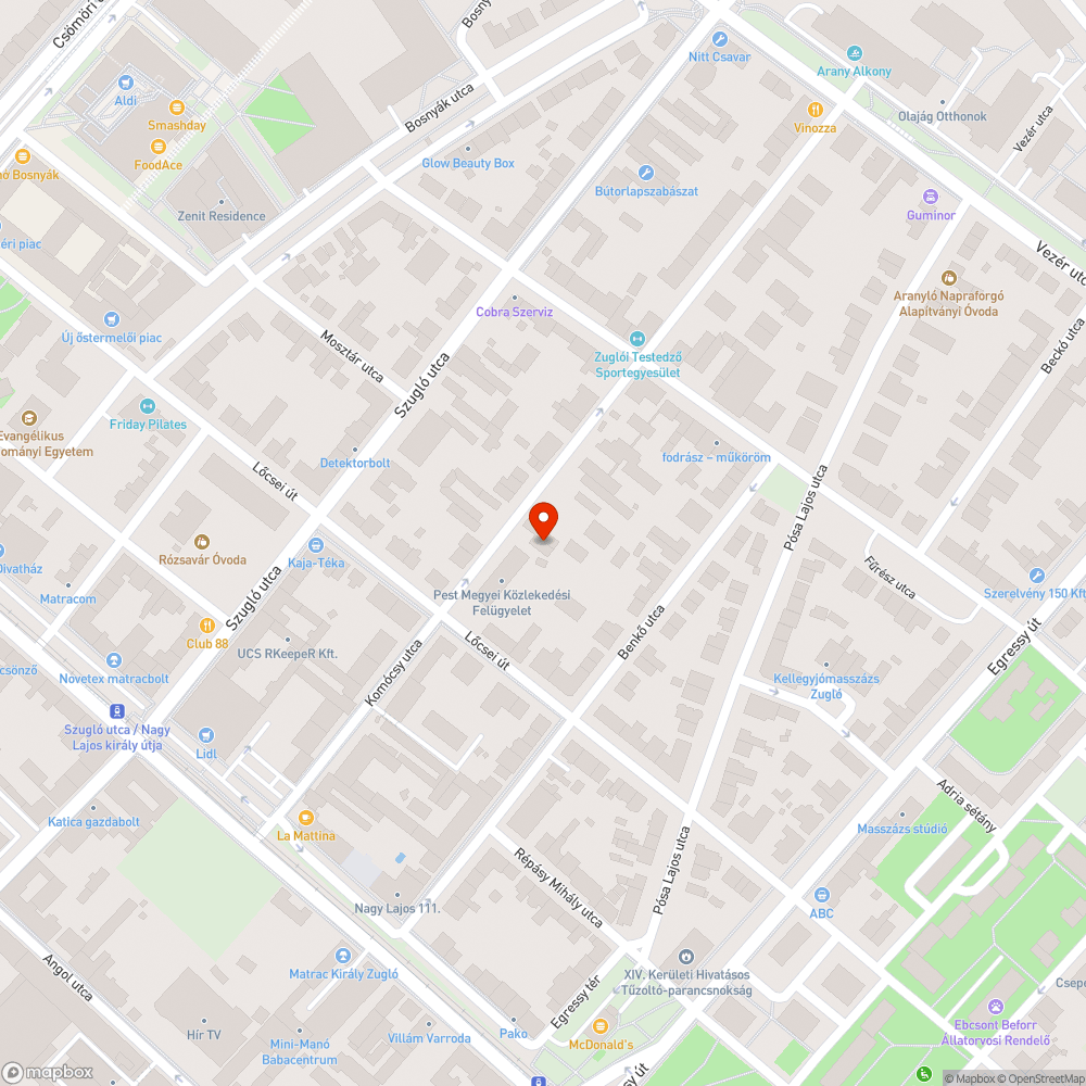 Balesetveszélyes állapotú járda bejelentés helye