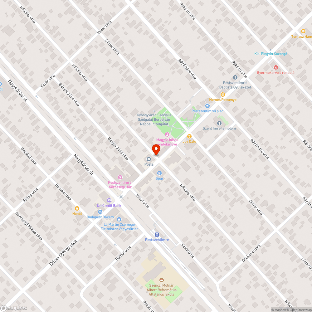 Fejmagasságban lévő tábla bejelentés helye