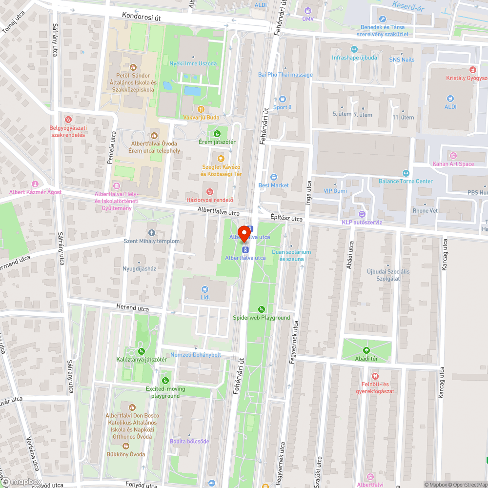 Galambveszély Albertfalva utca villamosmegállóban bejelentés helye