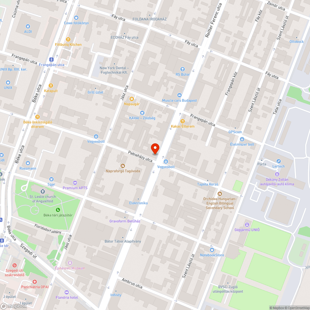 Autóval kifordulás balra a Petneházy utcáról a Reitter-re bejelentés helye