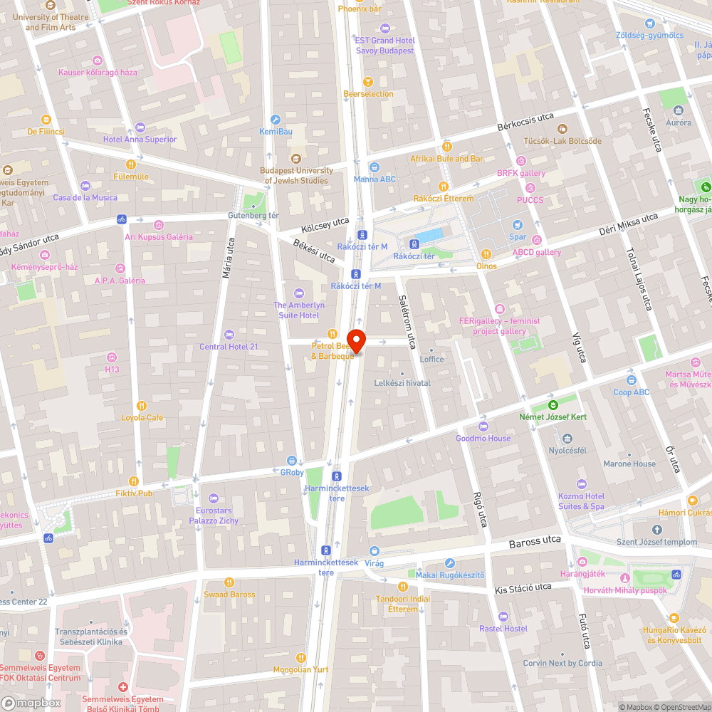 Kátyúk a József körúti kerékpársávban bejelentés helye